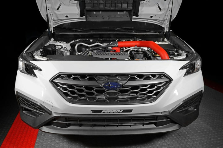 PERRIN 22-25 Subaru WRX Front Mount Intercooler Kit (Red Tubes & Silver Core) - Bull Strap