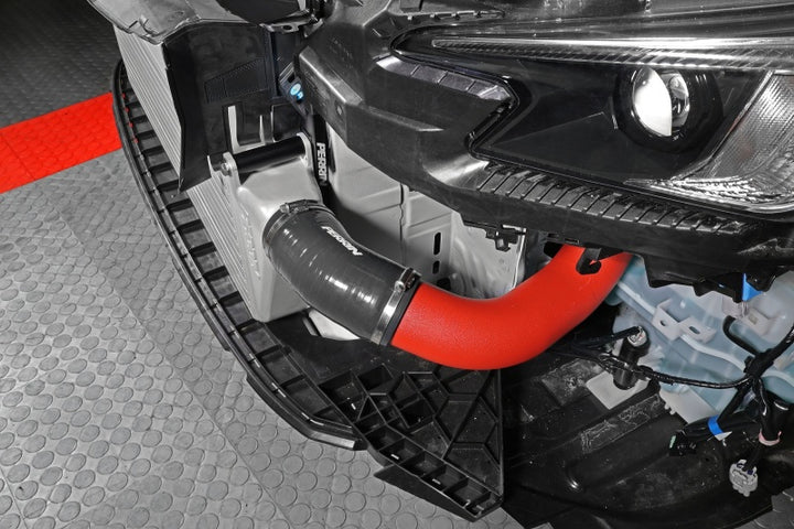PERRIN 22-25 Subaru WRX Front Mount Intercooler Kit (Red Tubes & Silver Core) - Bull Strap