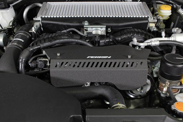 PERRIN 22-25 Subaru WRX Pulley Cover - Black (TALL - For Use w/o PERRIN AOS) - Bull Strap