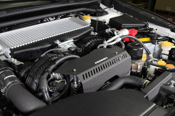 PERRIN 22-25 Subaru WRX Pulley Cover - Black (TALL - For Use w/o PERRIN AOS) - Bull Strap