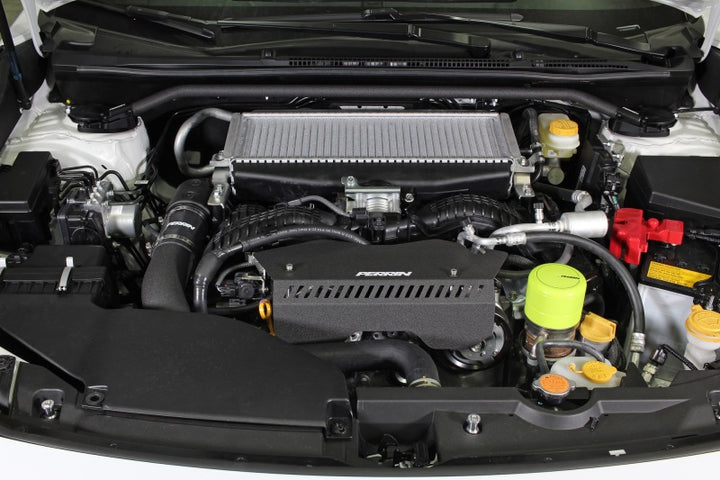 PERRIN 22-25 Subaru WRX Pulley Cover - Black (TALL - For Use w/o PERRIN AOS) - Bull Strap