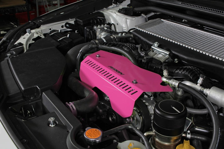 PERRIN 22-25 Subaru WRX Pulley Cover - Hyper Pink (TALL - For Use w/o PERRIN AOS) - Bull Strap