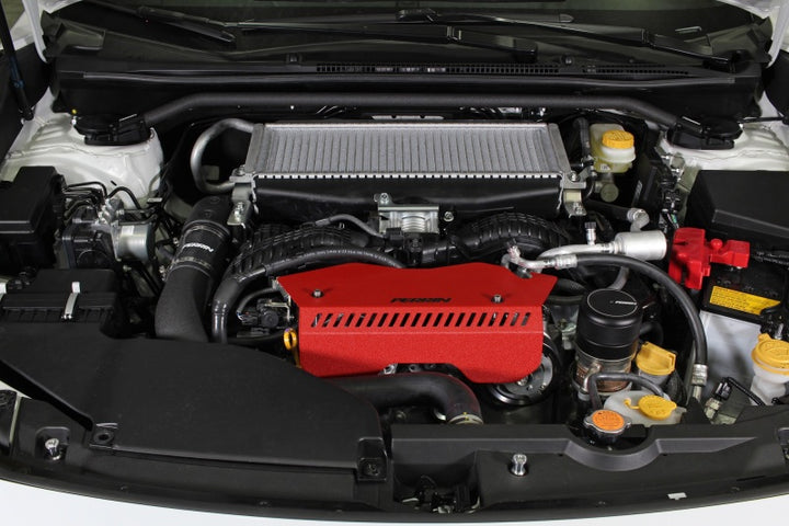 PERRIN 22-25 Subaru WRX Pulley Cover - Red (TALL - For Use w/o PERRIN AOS) - Bull Strap