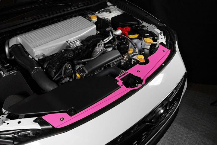 PERRIN 22-25 Subaru WRX Radiator Shroud - Hyper Pink - Bull Strap