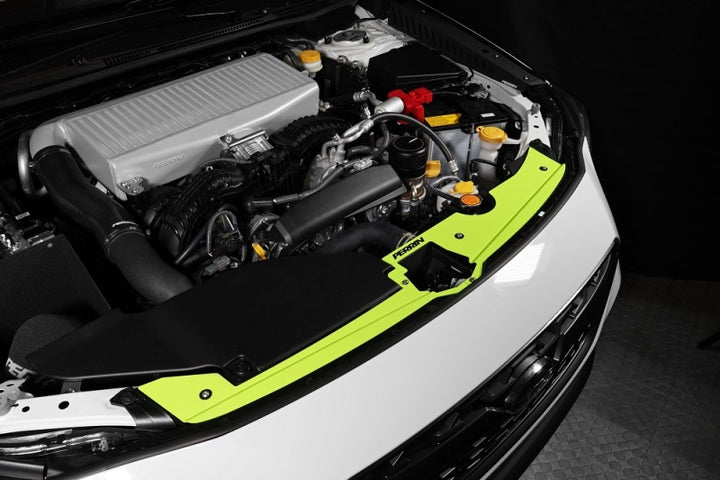 PERRIN 22-25 Subaru WRX Radiator Shroud - Neon Yellow - Bull Strap