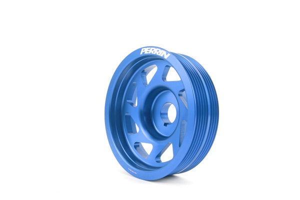 PERRIN 93-14 Subaru Impreza (Incl. 02-14 WRX) / 04-21 STI Lightened Crank Pulley - Blue - Bull Strap