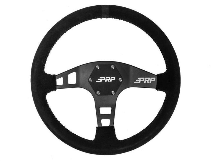 PRP Flat Suede Steering Wheel- Black - Bull Strap