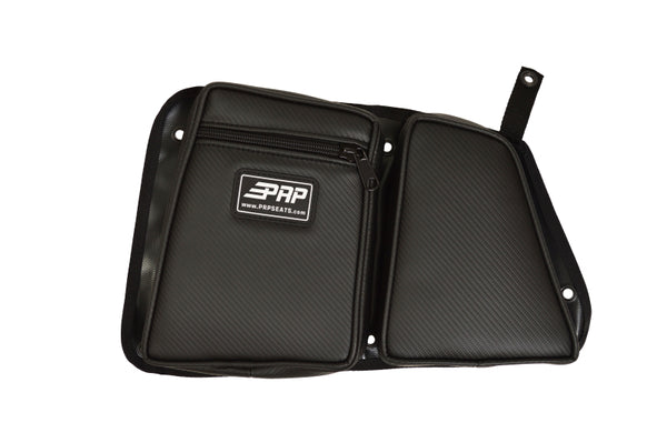 PRP Polaris RZR Rear Door Bag with Knee Pad (Driver Side)- Black - Bull Strap