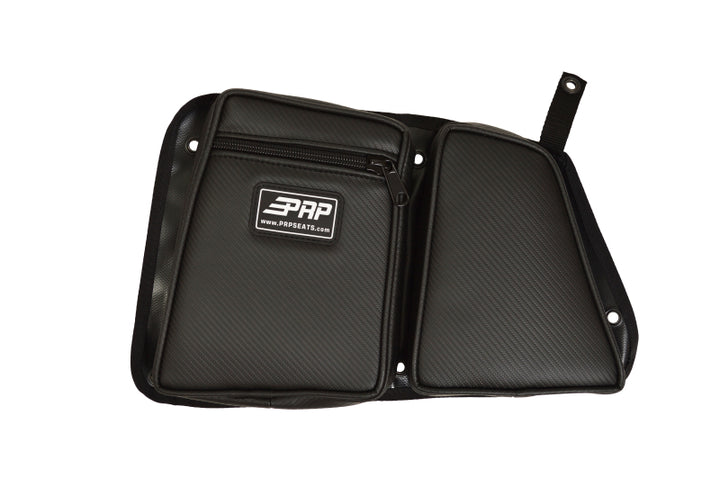 PRP Polaris RZR Rear Door Bag with Knee Pad (Driver Side)- Black - Bull Strap