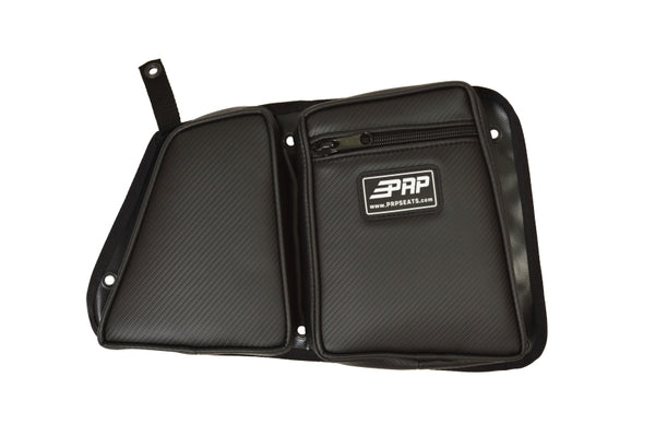 PRP Polaris RZR Rear Door Bag with Knee Pad for Polaris RZR/(Passenger Side)- Black - Bull Strap