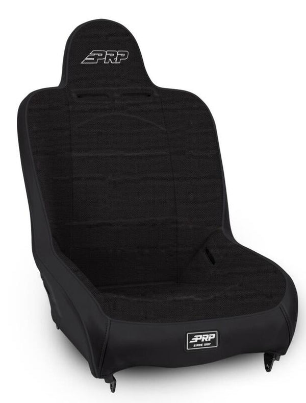 PRP Premier High Back Suspension Seat (Two Neck Slots) - All Black - Bull Strap