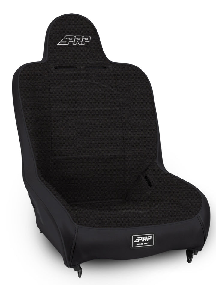 PRP Premier High Back Suspension Seat (Two Neck Slots) - All Black - Bull Strap