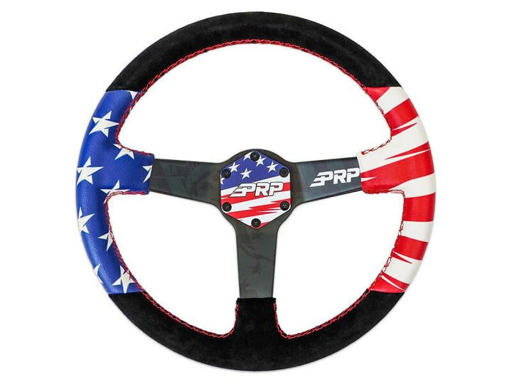 PRP Steering Wheel Center Cap - New Glory Stars and Stripes - Bull Strap