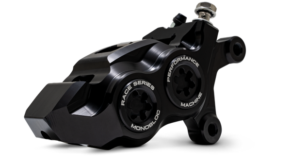 Performance Machine 08-23 FL,18-24 M8 Softail,06-17 VRod 137x4B Rce Series Monobloc Caliper Right BK - Bull Strap