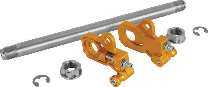 Performance Machine Axle Adjuster Kit - Gold Ano - Bull Strap