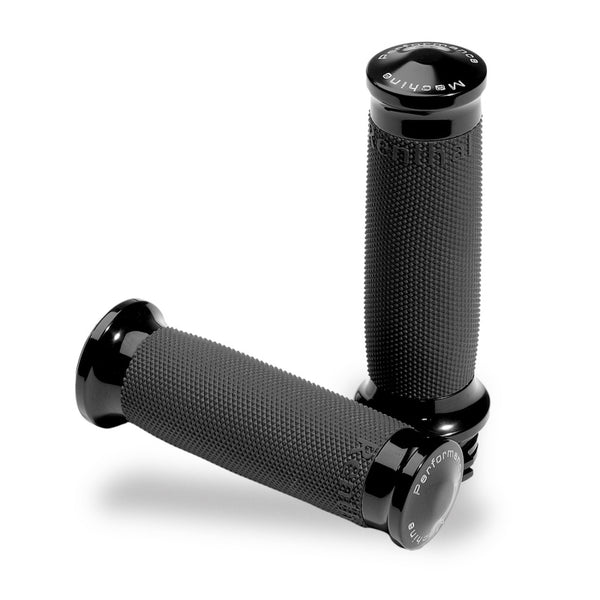 Performance Machine Contour Renthal Wrapped Grips - Black - Bull Strap