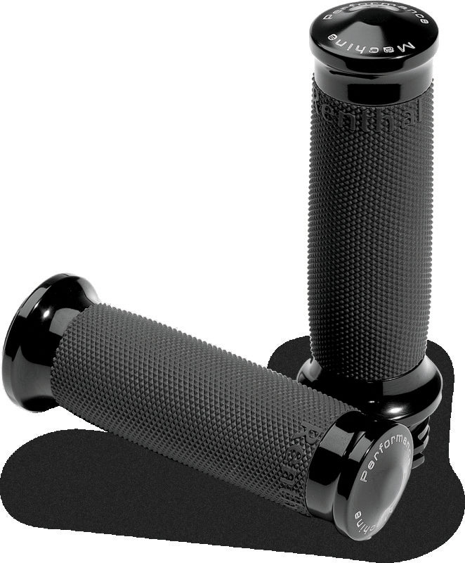 Performance Machine Contour Renthal Wrapped Grips - Black - Bull Strap