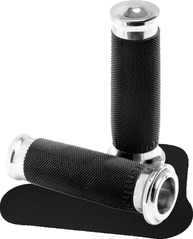 Performance Machine Contour Renthal Wrapped Grips - Chrome - Bull Strap