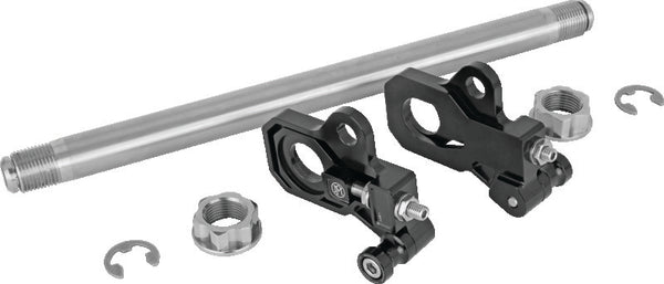 Performance Machine HD Touring Axle Adj Kit - Black Ano - Bull Strap