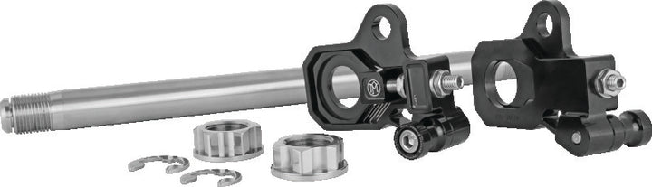 Performance Machine HD Touring Axle Adj Kit - Black Ano - Bull Strap