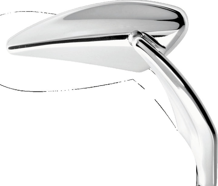 Performance Machine  Mirror Assy Right Torque - Chrome - Bull Strap