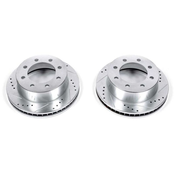 Power Stop 00-02 Dodge Ram 2500 Front Evolution Drilled & Slotted Rotors - Pair - Bull Strap