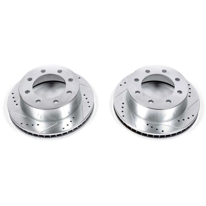 Power Stop 00-02 Dodge Ram 2500 Front Evolution Drilled & Slotted Rotors - Pair - Bull Strap
