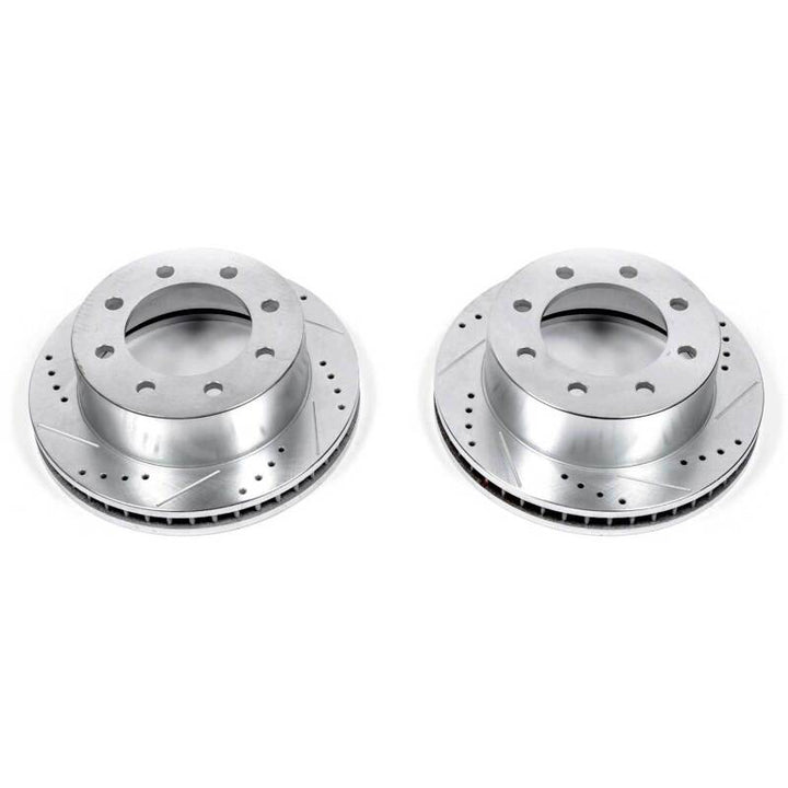 Power Stop 00-02 Dodge Ram 2500 Front Evolution Drilled & Slotted Rotors - Pair - Bull Strap
