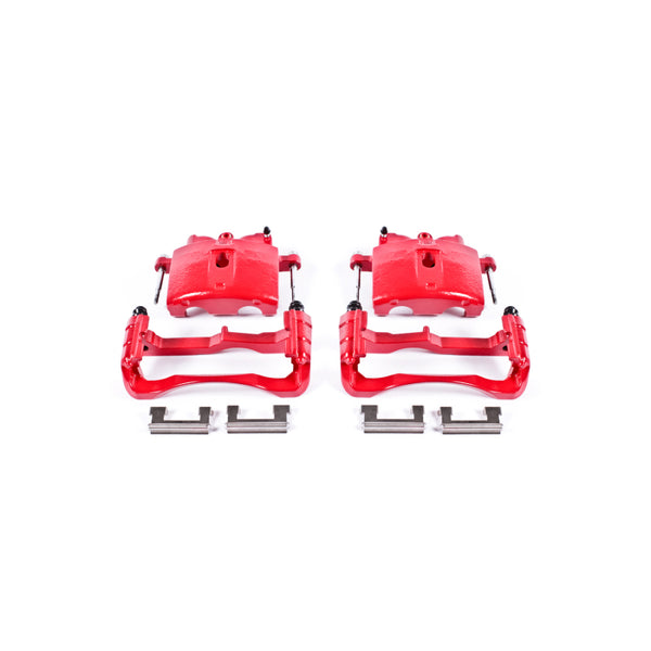 Power Stop 00-04 Cadillac DeVille Front Red Calipers w/Brackets - Pair - Bull Strap