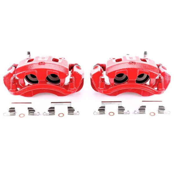 Power Stop 00-05 Ford Excursion Rear Red Calipers w/Brackets - Pair - Bull Strap
