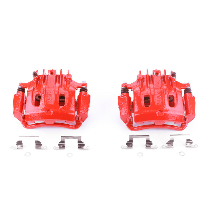 Power Stop 00-05 Ford Excursion Rear Red Calipers w/Brackets - Pair - Bull Strap