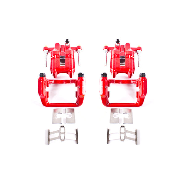 Power Stop 01-03 Acura CL Rear Red Calipers w/Brackets - Pair - Bull Strap