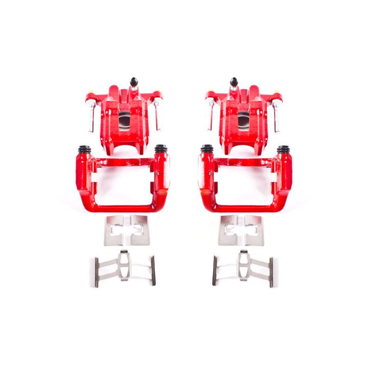 Power Stop 01-03 Acura CL Rear Red Calipers w/Brackets - Pair - Bull Strap