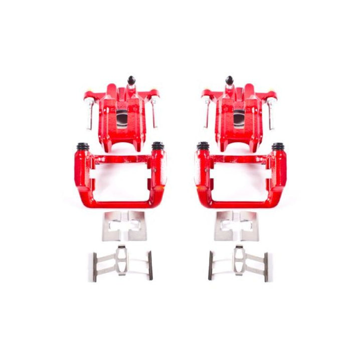 Power Stop 01-03 Acura CL Rear Red Calipers w/Brackets - Pair - Bull Strap