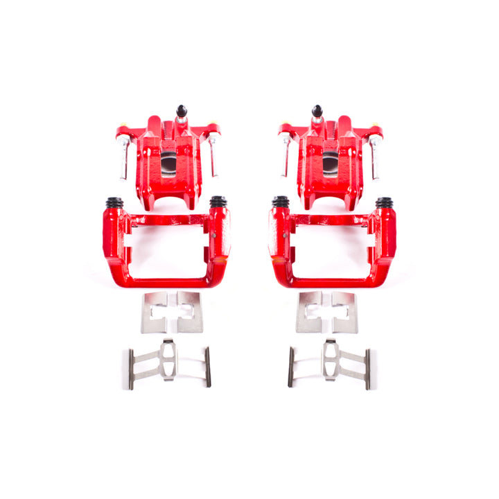 Power Stop 01-03 Acura CL Rear Red Calipers w/Brackets - Pair - Bull Strap