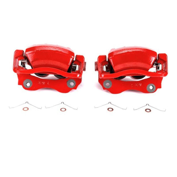 Power Stop 01-05 Lexus IS300 Front Red Calipers w/Brackets - Pair - Bull Strap