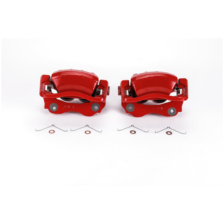 Power Stop 01-05 Lexus IS300 Front Red Calipers w/Brackets - Pair - Bull Strap