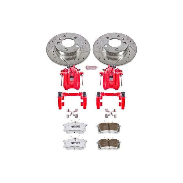 Power Stop 01-05 Volkswagen Jetta Rear Z26 Street Warrior Brake Kit w/Calipers - Bull Strap