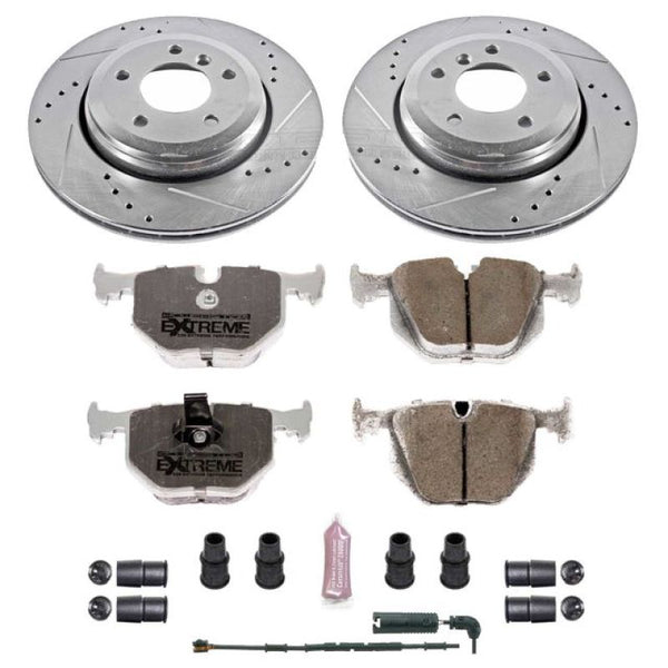 Power Stop 01-06 BMW 330Ci Rear Z26 Street Warrior Brake Kit - Bull Strap