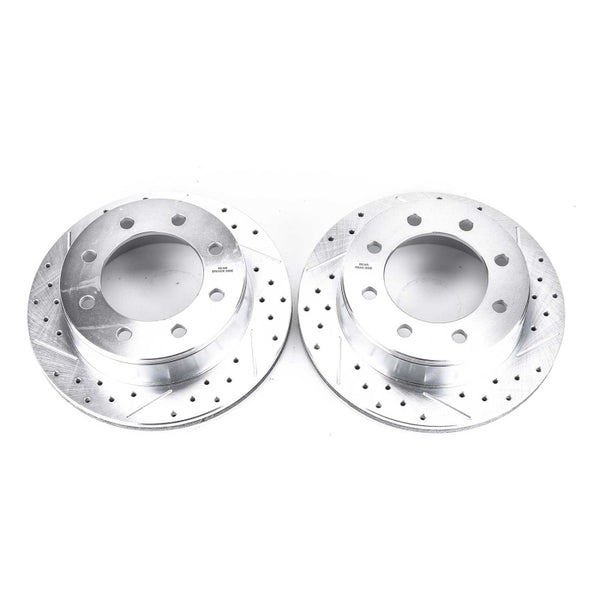 Power Stop 02-06 Chevrolet Avalanche 2500 Rear Evolution Drilled & Slotted Rotors - Pair - Bull Strap