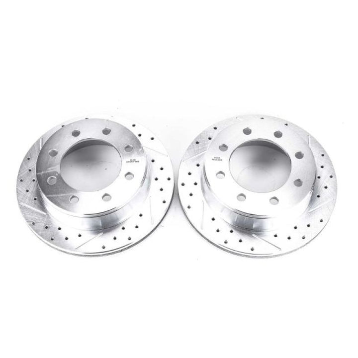 Power Stop 02-06 Chevrolet Avalanche 2500 Rear Evolution Drilled & Slotted Rotors - Pair - Bull Strap