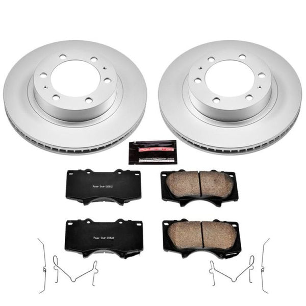 Power Stop 03-09 Toyota 4Runner Front Z17 Evolution Geomet Coated Brake Kit - Bull Strap