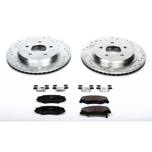 Power Stop 04-09 Cadillac XLR Rear Z23 Evolution Sport Brake Kit - Bull Strap