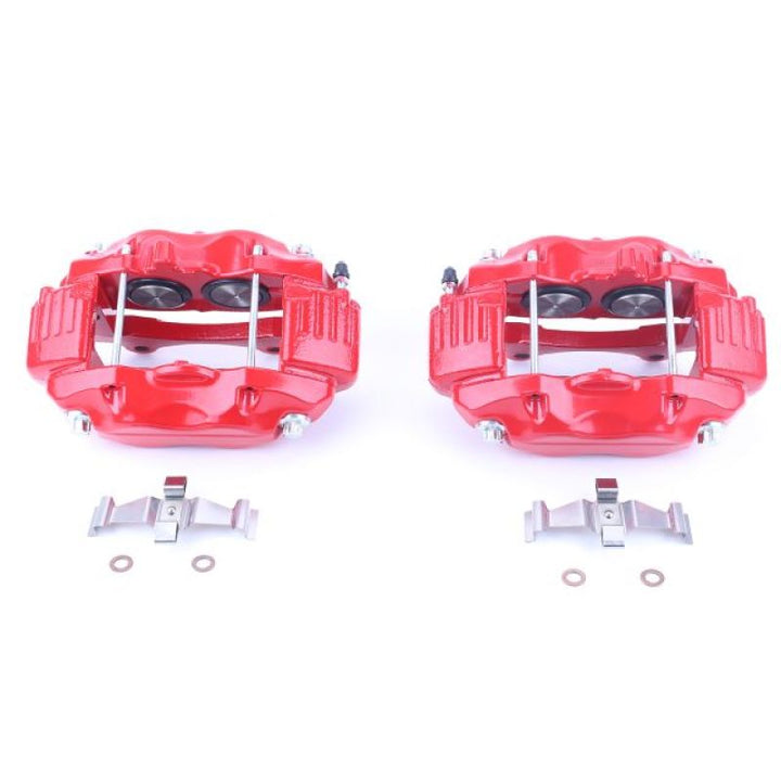 Power Stop 05-10 Chrysler 300 Front Red Calipers w/o Brackets - Pair - Bull Strap