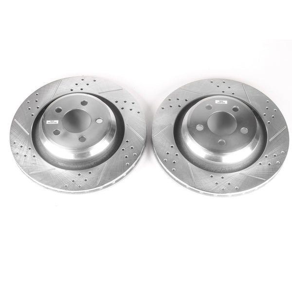 Power Stop 05-10 Chrysler 300 Rear Evolution Drilled & Slotted Rotors - Pair - Bull Strap