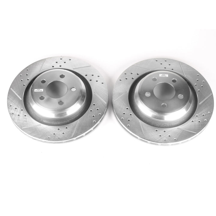 Power Stop 05-10 Chrysler 300 Rear Evolution Drilled & Slotted Rotors - Pair - Bull Strap