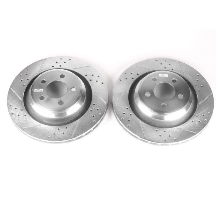 Power Stop 05-10 Chrysler 300 Rear Evolution Drilled & Slotted Rotors - Pair - Bull Strap