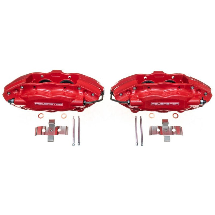 Power Stop 05-10 Chrysler 300 Rear Red Calipers w/o Brackets - Pair - Bull Strap