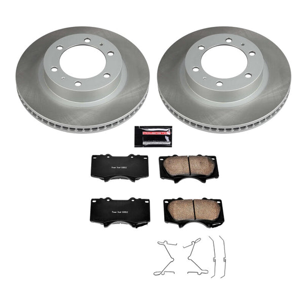 Power Stop 05-22 Toyota Tacoma Front Semi-Coated Rotor Kit - Bull Strap