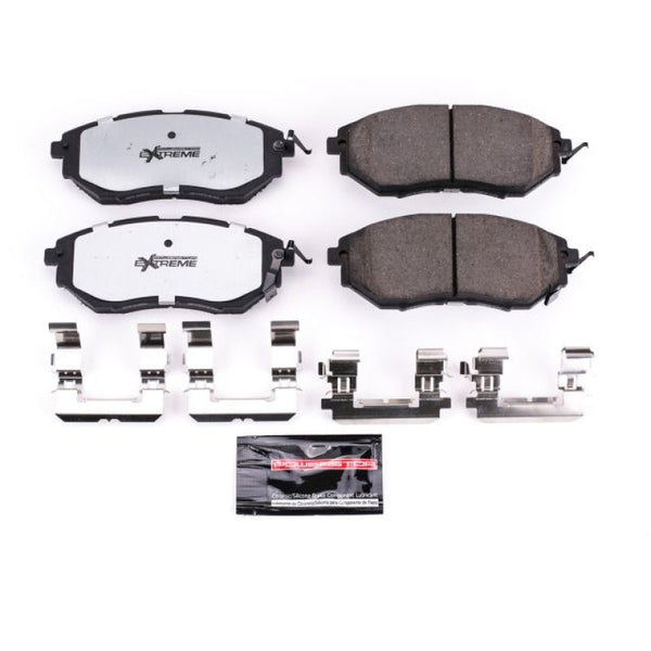 Power Stop 06-07 Subaru B9 Tribeca Front Z26 Extreme Street Brake Pads w/Hardware - Bull Strap